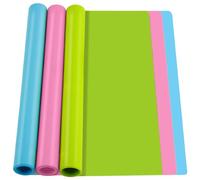 3Pcs A3 Silicone Craft Mat, 30x40cm Non Stick Resin Mat, Waterproof Placemat Table Protector for Crafting, Painting, Make Up, Pastry & Baking (Blue/Pink/Green)
