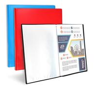 3PCS A4 Display Folder with Pockets, Black Blue Red 110 Pockets