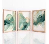 3Pcs Abstract Prints Canvas Wall Art for Living Room, Marble Texture Wave Modern Artwork for Bedroom Decor, Poster for Hallway Stairs, Unframed A4 | 21 x 29.7 cm