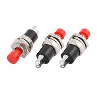 3Pcs AC125V 3A 7mm Mount Dia Normally Open Red Cap Momentary Push Button Switch Contactor