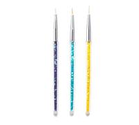 3Pcs Acrylic French Stripe Nail Art Liner Brush Set 3D Tip Manicure Ultra-thin Line Drawing Pen UV Gel Pen Painting Tool Nail Art Liner Brushes Uv Gel Painting Acrylic Nail