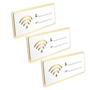 3pcs Acrylic Hotel Wifi Password Sign Wall Mounted Wireless Network | Simple Graphics, Sturdy Indoor Wall Display, for Lobbies and Hotels, 8x20cm Format