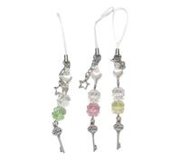 3pcs Acrylic Keychain Handmade String Unique Beaded Phone Pendant Four Leaf Clovers Fashion Phone Straps for Phone Case