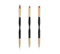 3Pcs Acrylic Nail Brush Set Professional Acrylic Powder Extension Nail Brushes Nail Art 3D Carving Manicure Salon Tools