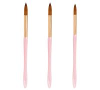 3Pcs Acrylic Nail Brush Set Size 8/10/14 Professional Nail Brushes Pink for Acrylic Powder Long Handle Art Extension & 3D Nail Carving for DIY Home Salon Nail Art Manicure Tool teacher colleague gifts