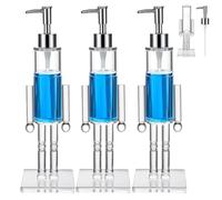 3PCS Acrylic Nutcracker Soap Dispenser, Seasonal Christmas Soap Dispenser | 150ml Refillable Soap Bottle Clear, Premium Nutcracker Christmas Decor, Empty Lotion Container for Kitchen Bathroom