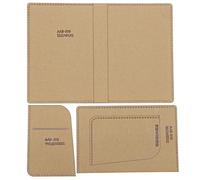 3Pcs Acrylic Template for DIY Passport Holder, Leather Crafting Pattern Mold, Durable Transparent Craft Tools with Protective Kraft Paper for Wallet Making