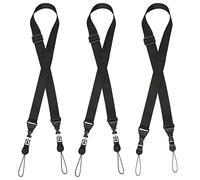 3pcs Adjustable Shoulder Strap, Replacement Nylon Neck Lanyard for Camera Crossbody Shoulder Strap for Tablet Case Laptop Bag Briefcase Camera (Black)
