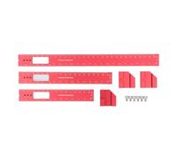 3PCS Adjustable Sliding Woodworking Ruler Set, Aluminum Pocket Ruler with Dual Scale, Angle Scribing & Vertical Measurement for Cabinet Making, DIY Carpentry and Furniture Building