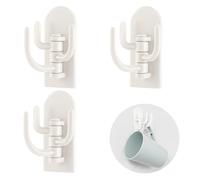 3pcs Adjustable Three-Hook Rack, Hooks for Hanging Keys and Small Items, Self Adhesive Hooks for Quick Mounting, Key Holder for Wall with Grip, Compact Adhesive Hooks and Stick On Hooks for Home