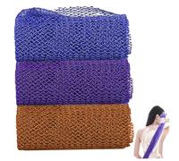 3Pcs African Net Sponge 31.5x11.8" Labor-Saving Long Widen African Net Cloth Portable Mesh Foldable Exfoliating Sponge for Men and Women, Bath Body Brushes