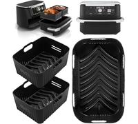 3PCS Air Fryer Accessories Set Compatible for Ninja Flexi Drawer Air Fryer Accessories 10,4L AF500UK, COSORI 10L, Reusable Silicone Air Fryer Liner Compatible for Ninja AF500UKCP (1x10.4L+2x5.2L)