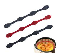3Pcs Air Fryer Magnets for Parchment Paper, Silicone Buckles, High-Temp Silicone Magnet Buckle, Compatible with Ninja Crispi Air Fryer, Secure Liners, Prevent Burning (Red, Gray, Black)