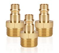 3pcs Air Line Connectors Euro Airline Hose Compressor Fittings 1/2" BSP Air Coupler and Plug Kit Couplings Connector Male