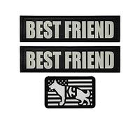 3PCS AliPlus Reflective Dog Patches K9 Patch Removable Hook Loop Patch for Dog Vest Harness Service Dog in Training（Best Friend）
