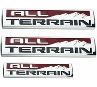 3pcs All Terrain Emblems 3D Badge Door Tailgate Replacement for 2014-2018 GMC Sierra (Chrome Red)