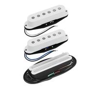 3pcs Alnico 5 SSS Guitar Pickup Set Single Coil Pickups & Hot Dual Rails Pickup for Electric Guitar Parts White