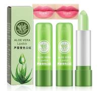 3PCS Aloe Vera Lip Balm Set - Magic Color Changing Lip Gloss, Long-Lasting Moisturizing Cream for Plump Lips - Makeup Set