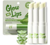 3PCS Aloe Vera Lipstick Set, Aloe Vera Glow Lips Balm, Day and Night Lip Moisturiser, Lip Care Chapstick, Long-lasting Moisture to Soothe Dry Chapped Lips, Nourishing & Hydrating Lip Mask for Everyone