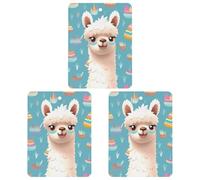 3PCS Alpaca Patterm Car Air Freshener Hanging Scented Cards Cute White Car Fresheners Long Lasting New Cars Scents for Women Men Natural Air Freshener with Lanyard Automotive Freshies