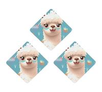 3PCS Alpaca Patterm Car Air Freshener Hanging Scented Cards Cute White Car Fresheners Long Lasting New Cars Scents for Women Men Natural Air Freshener with Lanyard Automotive Freshies