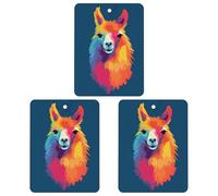 3PCS Alpaca Pattern Car Air Freshener Hanging Scented Cards Cute White Car Fresheners Long Lasting New Cars Scents for Women Men Natural Air Freshener with Lanyard Automotive Freshies