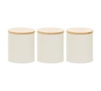3pcs Alton Cream Kitchen Food Storage Jars Cannisters With Bamboo Lid Home New