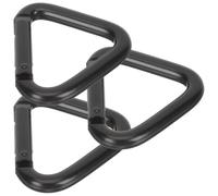3pcs Aluminium Alloy Climbing Carabiners Spring Buckle | Black Finish, Smooth Edges and Compact Size, for Belt or Trekking Poles, Everyday Carry and Travel