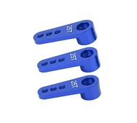 3Pcs Aluminum 25T RC Servo Horns, Metal Steering Universal 1/8 1/10 RC Car Arm Servo Horn for 1/8 1/10 Futaba Ace RC Car(Blue)