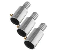 3pcs Aluminum Alloy Broom Handle Threaded Connector | Anti Wobble Fit, Silver Finish, for Broom Handles and Telescopic Poles, Maintenance or Yard Sweeping