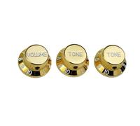 3pcs Aluminum Alloy Electric Guitar 1V2T Volume Knob Bass Potentiometer Accessories Guitar Knobs For Adult Beginners(3 GD)
