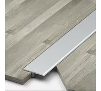 3Pcs Aluminum T Molding Floor Transition Strip, 2.9ft Long, Door Divider Strip, Edge Trim for Tile, Wood, Laminate - Joins Gap (Silver, 1cm x 270cm (3 * 90cm))