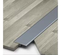 3Pcs Aluminum T Molding Floor Transition Strip Floor Door Divider Strip Flooring Edge Trim Floor Cover Strips for Tile Wood Laminate Joins Gap(Grey,1.5cm x 270cm (3 * 90cm))