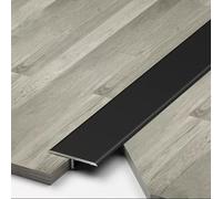 3pcs Aluminum T Molding Transition Strip, 2.9ft Door Divider For Tile, Wood & Laminate - Silver Edge Trim, 1cm X 270cm (3 X 90cm) - Durable Flooring Solution Matte Black 2cm x 270cm (3 * 90cm)