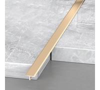3pcs Aluminum T Molding Trim Floor Transition Strips Waterproof Door Threshold Seal Strip For Joining Gaps Laminate Planks Tiles(Gold,1.5 * 270cm(3 * 90cm))