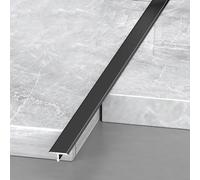 3pcs Aluminum T Molding Trim Floor Transition Strips Waterproof Door Threshold Seal Strip For Joining Gaps Laminate Planks Tiles(Black,1.5 * 270cm(3 * 90cm))