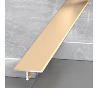3pcs Aluminum T Molding Trim Floor Transition Strips Waterproof Door Threshold Seal Strip For Joining Gaps Laminate Planks Tiles(Gold,4 * 270cm(3 * 90cm))
