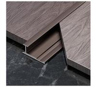 3Pcs Aluminum Threshold Strip, Edging Trim Strip 100cm/39.3in, Floor Cover Strips, Flat Divider Strip for Gaps of Laminate Planks Tile(Brown,6.50mm/0.3in)