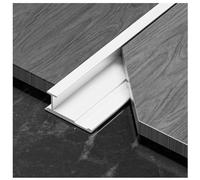 3Pcs Aluminum Threshold Strip, Edging Trim Strip 100cm/39.3in, Floor Cover Strips, Flat Divider Strip for Gaps of Laminate Planks Tile(White,3.50mm/0.1in)