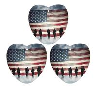 3PCS American Flag Veterans Day Car Air Freshener Hanging Scented Cards Cute White Car Fresheners Long Lasting New Cars Scents for Women Men Natural Air Freshener with Lanyard Automotive Freshies
