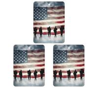 3PCS American Flag Veterans Day Car Air Freshener Hanging Scented Cards Cute White Car Fresheners Long Lasting New Cars Scents for Women Men Natural Air Freshener with Lanyard Automotive Freshies