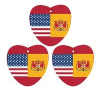 3PCS American Spain Flag Car Air Freshener Hanging Scented Cards Cute Gray Car Fresheners Long Lasting New Cars Scents for Women Men Natural Air Freshener with Lanyard Automotive Freshies
