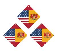 3PCS American Spain Flag Car Air Freshener Hanging Scented Cards Cute White Car Fresheners Long Lasting New Cars Scents for Women Men Natural Air Freshener with Lanyard Automotive Freshies