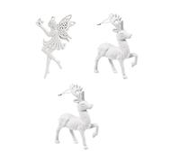 3pcs angel pendant Silver Reindeer Ornaments Christmas Tree Pendants xmas hanging decorations mini decor Hanging Crafts for Christmas small christmas tree baby white plastic