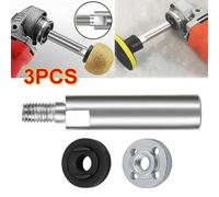 3pcs Angle Grinder Extension Rod 80mm M10 Thread Shaft for 100mm Polishers, 14mm Shank, Silver Black Set with Locking Plates