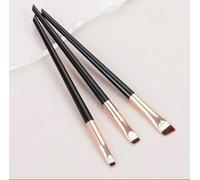 3Pcs Angled Eyebrow Brush Set - Makeup Brushes for Eyeshadow and Eyebrows, Ultra-Thin Eyeliner and Eyeshadow Brushes for Makeup, Angled and Flat Design for Brow Shaping, and Eye Liner - (Black)