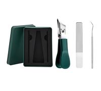 3pcs Angled Nail Clippers Set for Thick Toenails, Wide Jaw, Antisplash, Ergonomic Design, Nonslip Grip, Easy Cutting Oblique