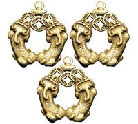 3pcs Animal Shaped Brass Keychain Ornament for DIY Crafters and Bags | Vintage Style Look, Easy to Install and Remove, Antique Color Design, Zipper Pulls Backpacks