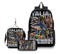 3Pcs Anime Game Italian Backpack with Keychain,16in 3D Printed Cartoon School Bags for Elementary and Middle School Students and Game Fans Teens Birthday Gift. (C)