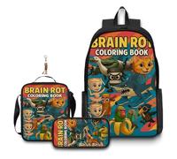 3Pcs Anime Game Italian Backpack with Keychain,16in 3D Printed Cartoon School Bags for Elementary and Middle School Students and Game Fans Teens Birthday Gift. (K)